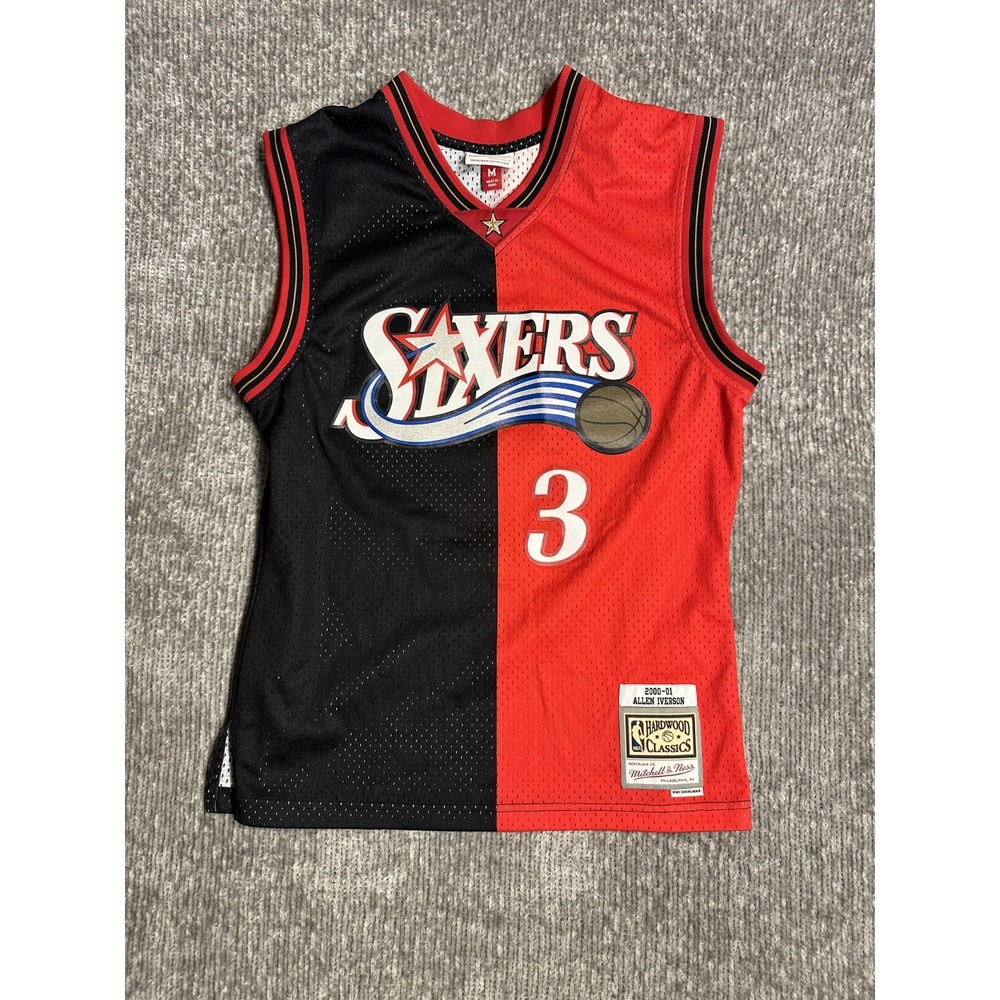Allen Iverson Mitchell & Ness 76ers Split Jersey Mens M 2000-01 Swingman